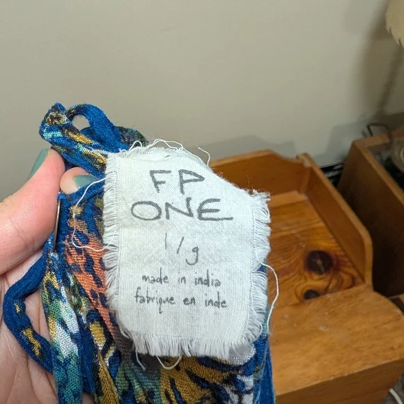 Free People FP One Go Lightly Blue Floral Ruffle Gauze Mini Dress – Size Large - Picture 2 of 8